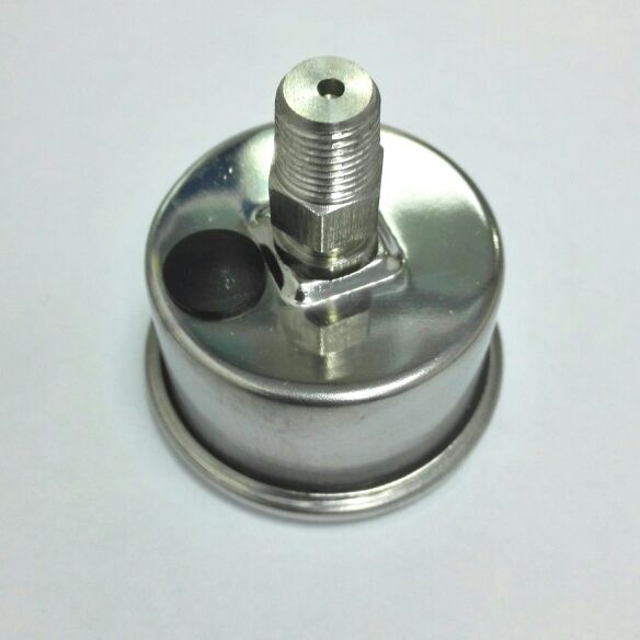 螺纹npt1/8 压力1MPA 10bar kg直径40~47mm不锈压力表 轴向 后接