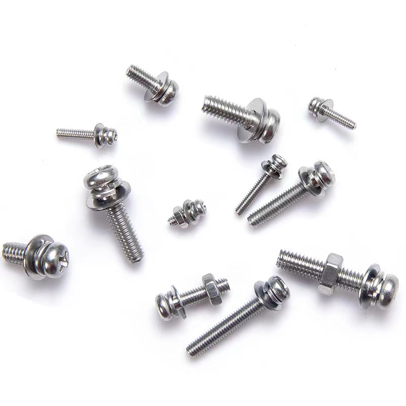304不锈钢十字圆头三组合螺丝套装M2/3/4/5盘头机螺钉机螺丝盒装