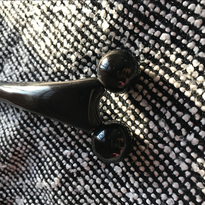 便携黑水牛角眼部按摩棒,滚珠V部肩颈鼻子按摩器,拨筋棒