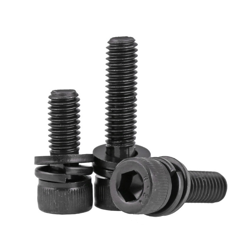304不锈钢黑色杯头内六角螺栓三组合M4M5M6M8*x12x14x16x20x25x30