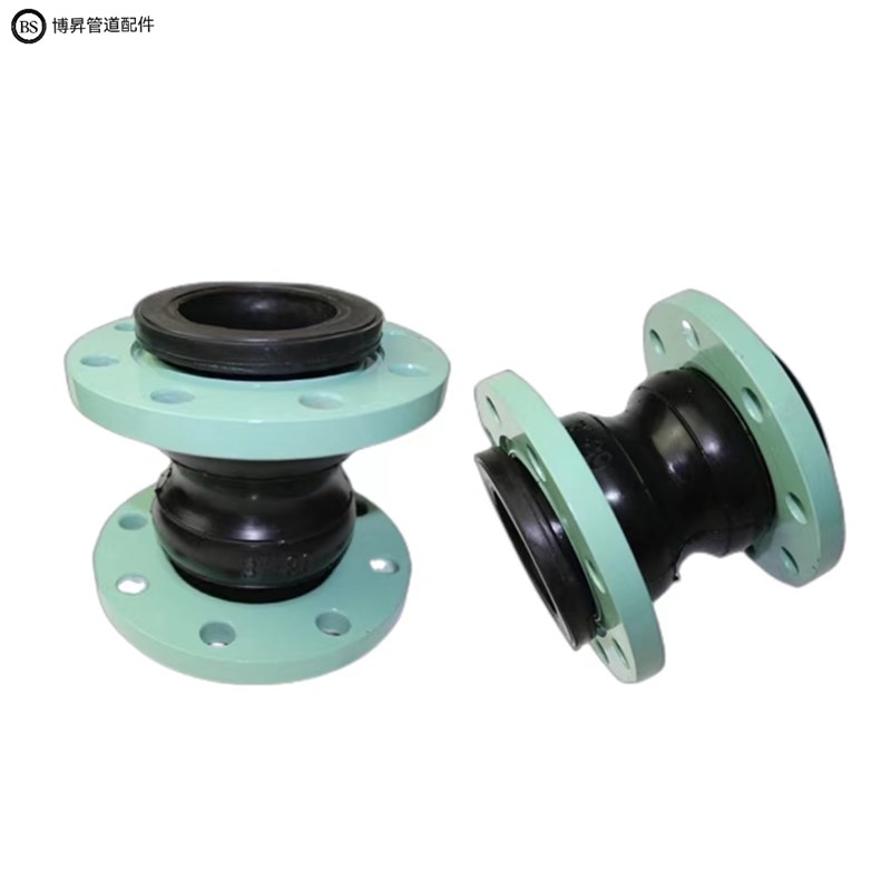 可曲挠双球体橡胶软接头KST型加长橡胶软连接法兰双球避震软连接