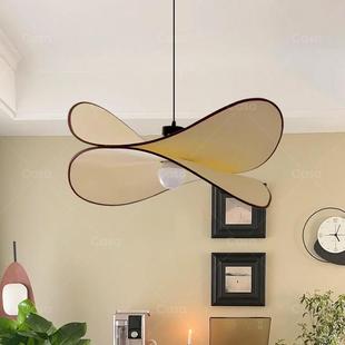 法式 中古侘寂风饭厅艺术吊灯卧室客厅吧台创意布艺薯片灯具