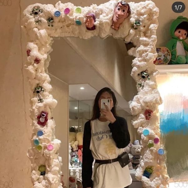 边奶油胶diy材料缘包花镜子全身镜装饰边发泡胶边框泡沫网红改造3