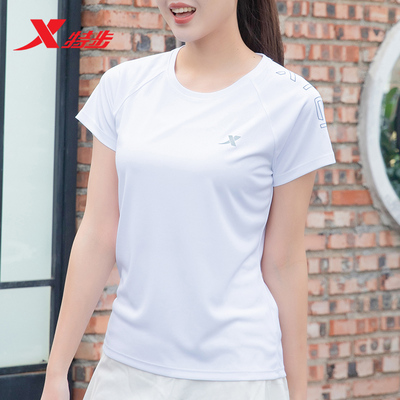 特步短袖女t恤运动上衣女