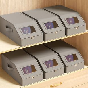 跨境牛津布帽子收纳盒拉链带盖防尘可视亚马逊可堆叠棒球帽储物盒