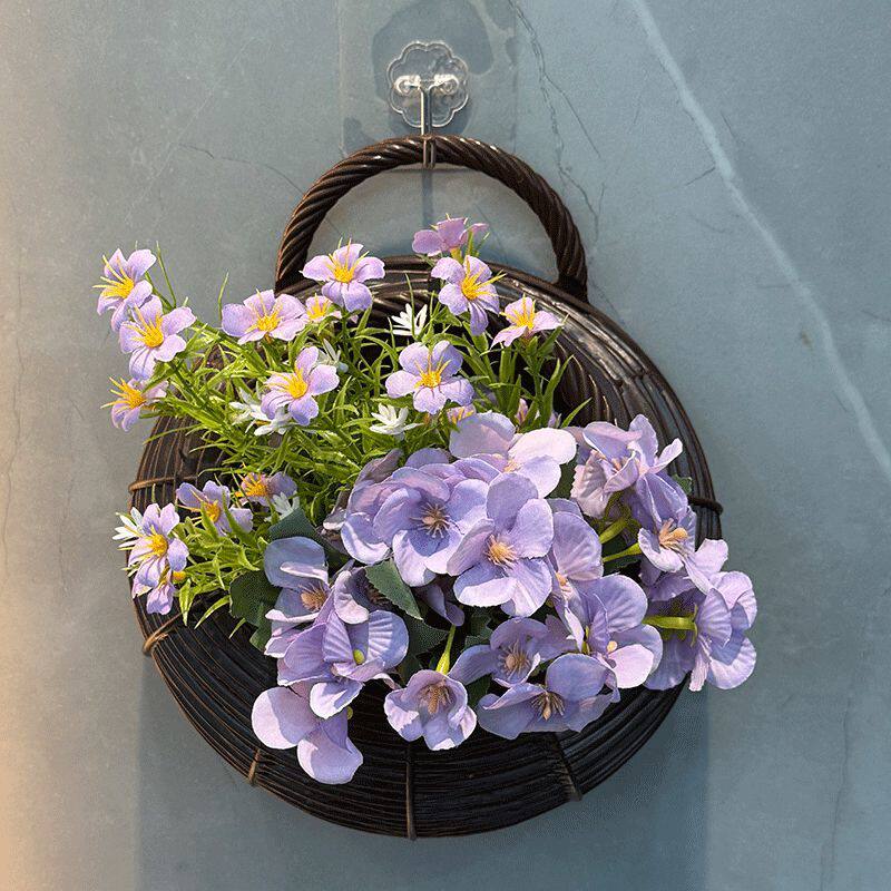 壁挂仿真花篮室内客厅墙面塑料假花家居装饰花艺挂件