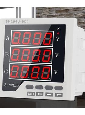 博垒BLB-9V3-AA三相智能交流电压表AC500V450V380V220V110V91*91