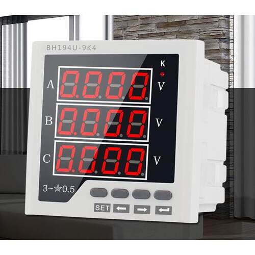 博垒BLB-9V3-AA三相智能交流电压表AC500V450V380V220V110V91*91