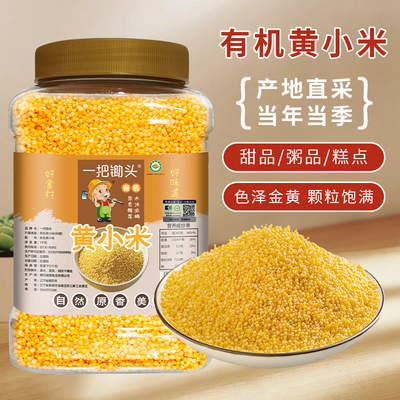 一把锄头黄小米杂粮罐装新米