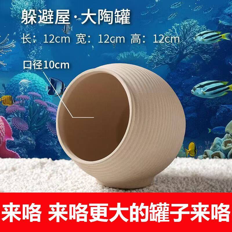 躲避小屋陶瓷躲避屋大口径鹦鹉鱼鱼缸造景摆件繁殖罐陶瓷收纳罐