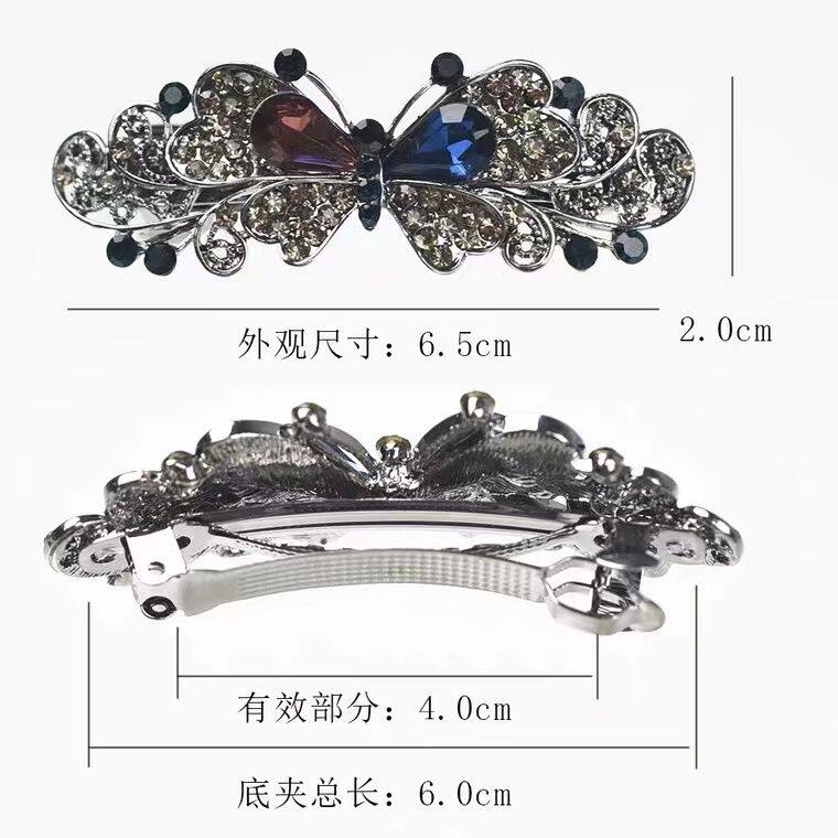 后脑勺半扎发横夹一字夹女生马尾顶夹弹簧夹简约小号发卡