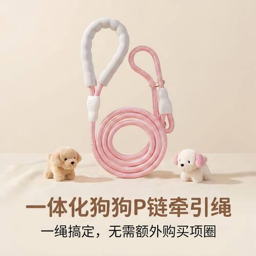 遛狗猫狗户外牵引绳防暴P链大中小型狗链子耐用不勒手训练散步