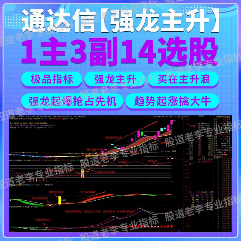通达信强龙主升1主3副14选股网红指标买在主升浪强龙起爆抢占先机