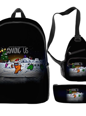Weysfor 3Pcis/Set 2020 New Game Among US Backpack School Bac