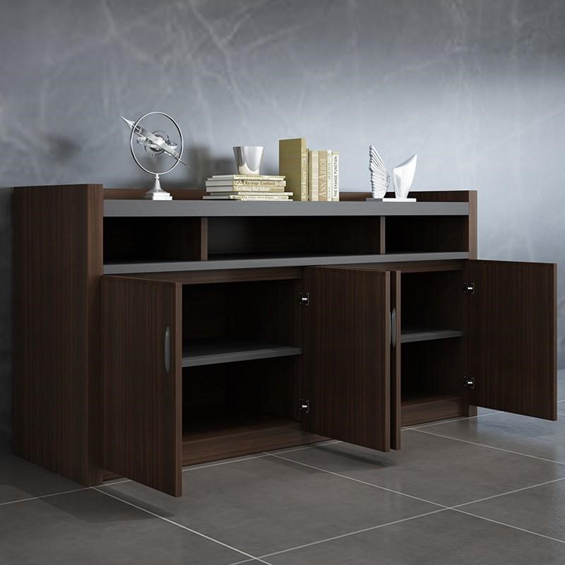 文件柜茶水柜简约现代o木质矮柜2/3/4门储物柜会议室长条柜 4门柜