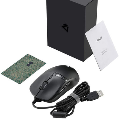 。AUKEY Knight 游戏鼠标RGB灯光10000DPI PMW3325电竞游戏芯片引