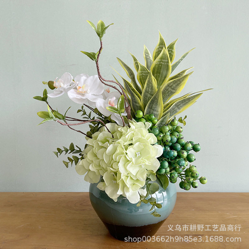 仿真花艺套装插花家居茶几餐桌摆放花艺酒店样板房大堂前台装饰花