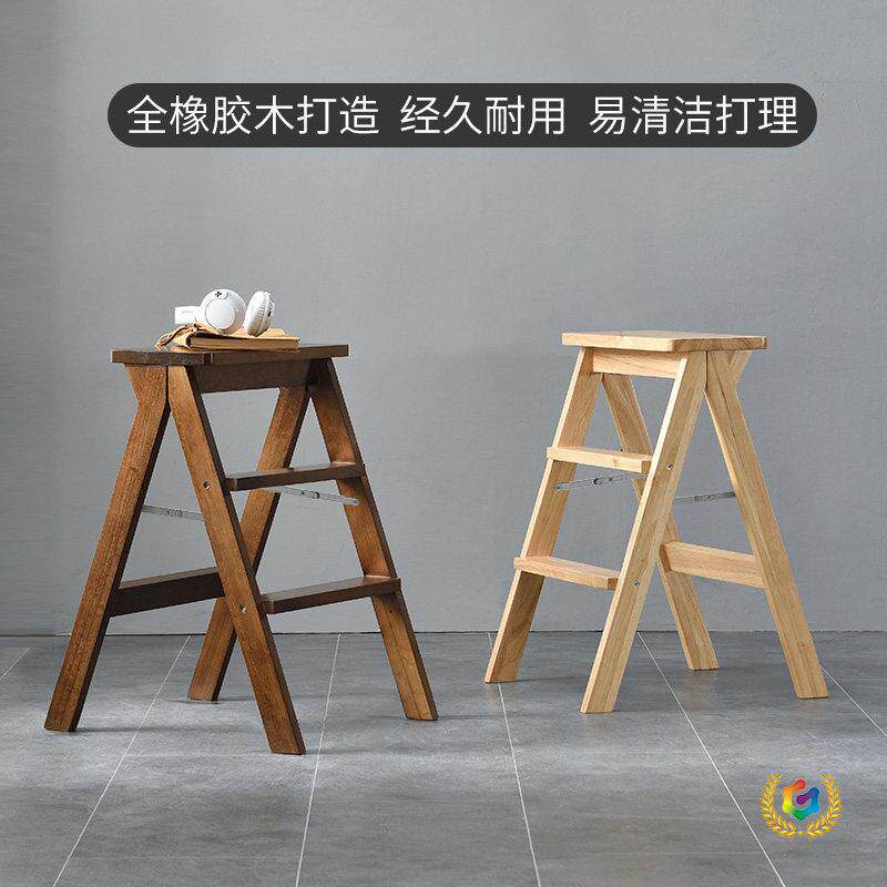 ?实木折叠凳子家用梯凳便携多功能创意厨房高凳板凳厂家直销