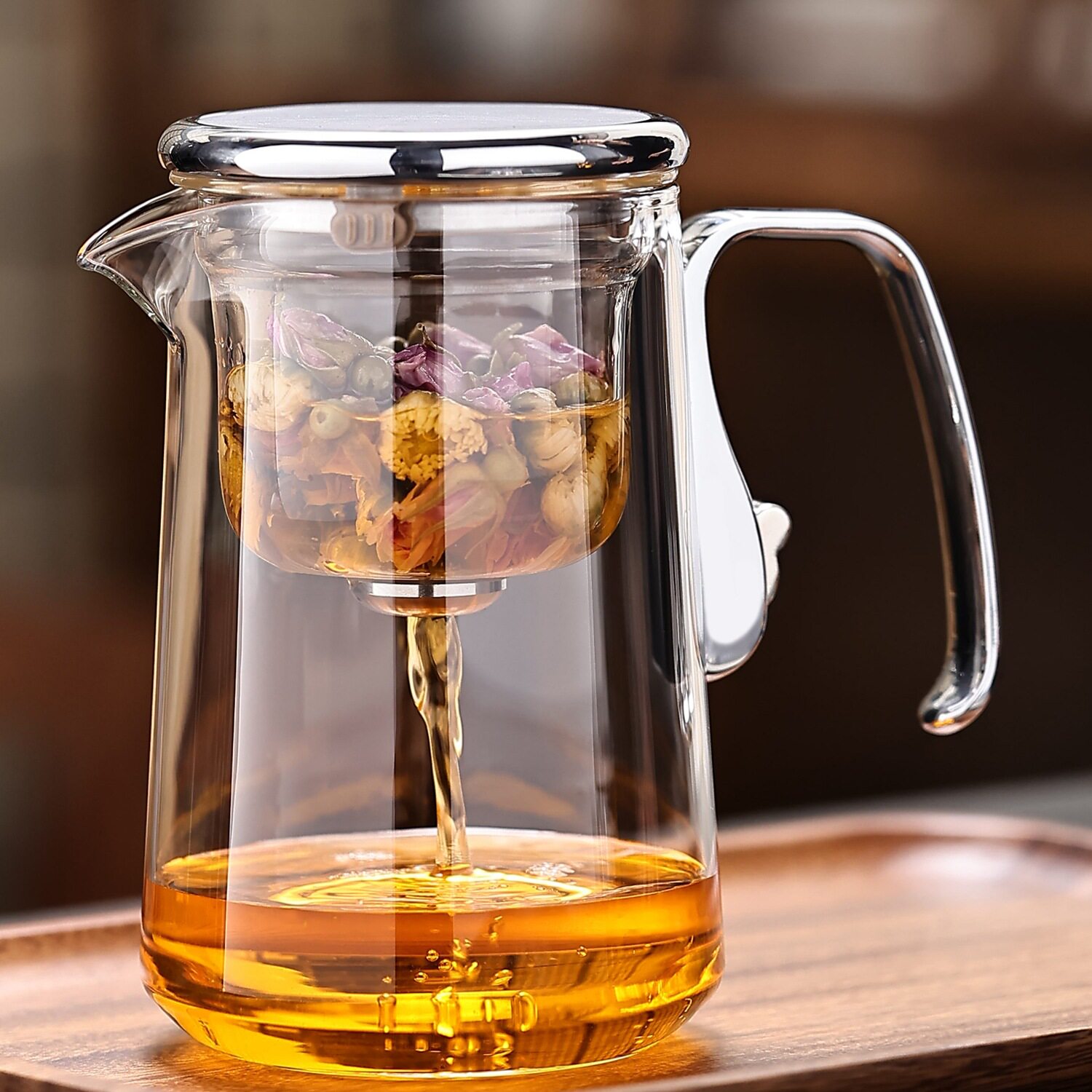 磁吸飘逸杯泡茶壶耐热玻璃泡茶杯大容量茶水分离过滤懒人茶具