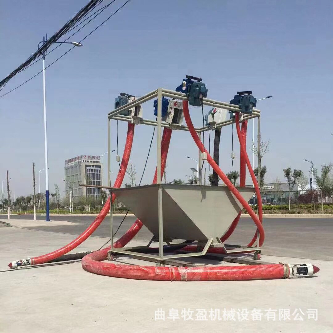 牛筋软管螺旋输送机 小型收粮装袋机 车载式加长中驱绞龙上料机