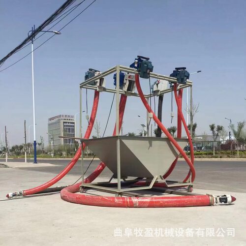 牛筋软管螺旋输送机 小型收粮装袋机 车载式加长中驱绞龙上料机