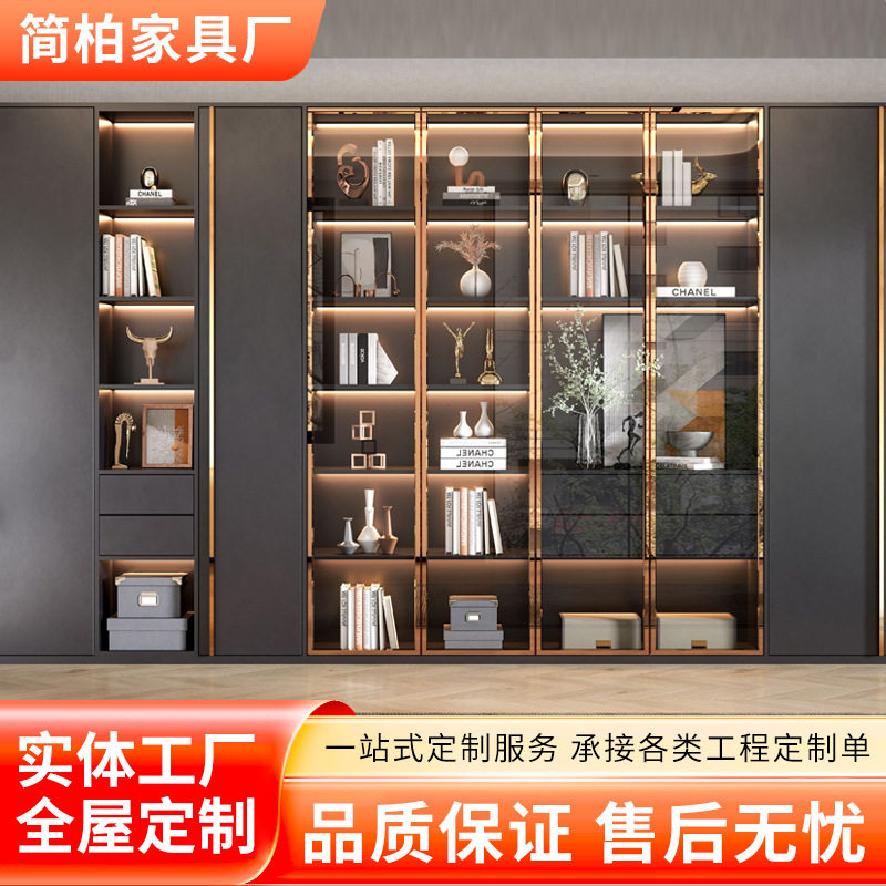 别墅公寓全屋定制床入户玄关衣柜鞋柜酒柜一门到顶设计简约现代
