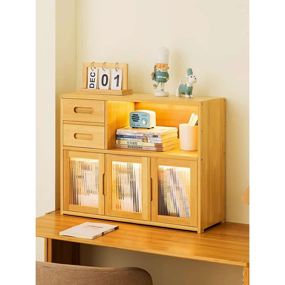 6R实木书架榻榻米飘窗柜储物矮柜窗台上收纳小书柜卧室落地置物柜