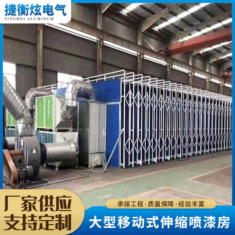 移动式伸缩喷漆房厂家直销电动折叠轨道式无尘打磨房环保晾干房