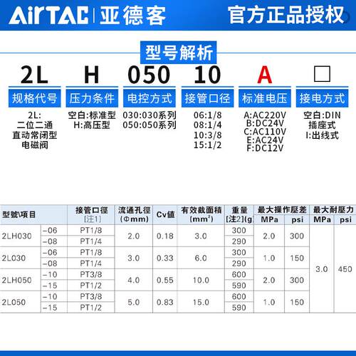 亚德客不锈钢高温电磁阀2L030-08/06 2L050/150-10/15 2L200-20