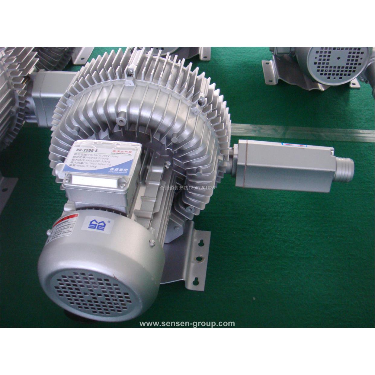 森森旋涡式气泵HG-5500-S双叶轮 养殖增氧机 污水处理充氧曝气泵