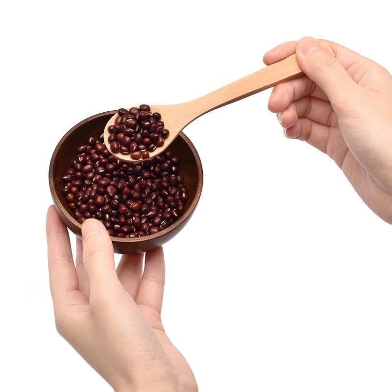 无漆木勺整木家用小号蜂蜜勺刻字荷木调羹创意甜品调料果酱小木勺