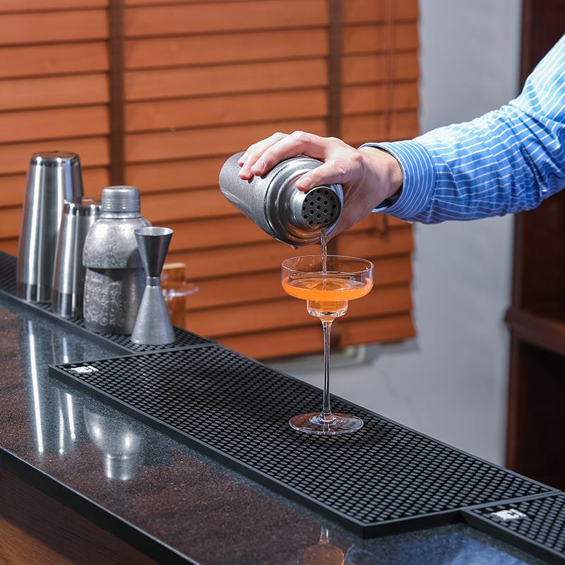 CRISON柯瑞森酒吧调酒长方大吧垫吧台防滑滤水胶垫工具酒杯沥水垫
