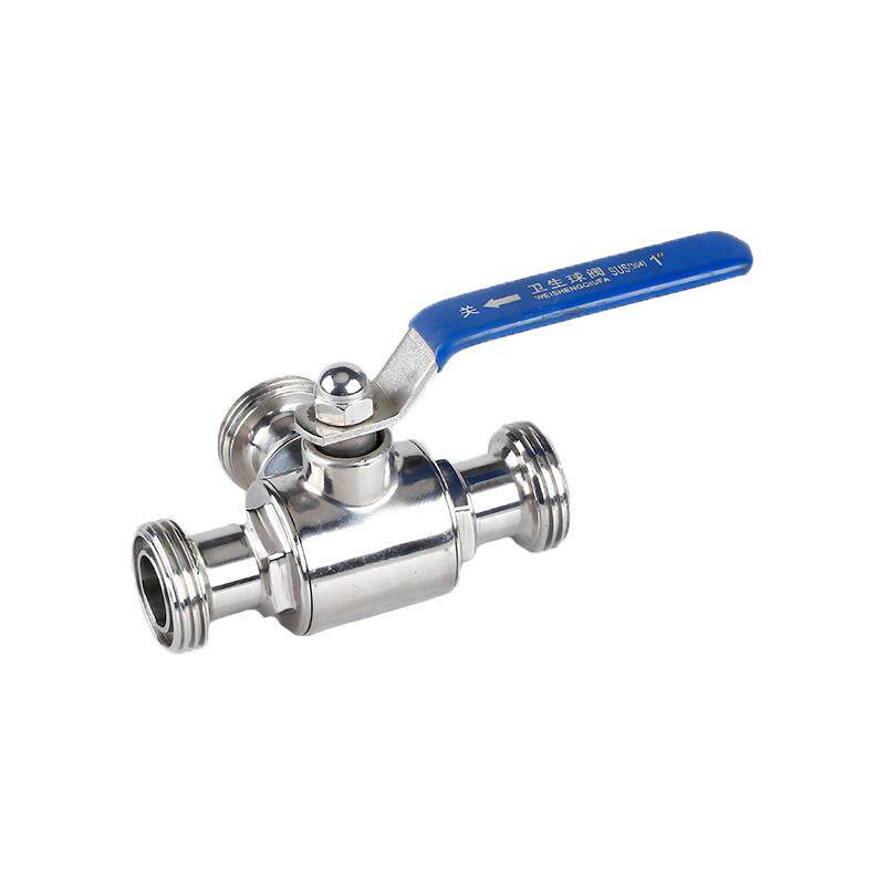 304不锈钢外螺纹三通球阀卫生级L型圆螺纹手动螺纹T型直通球阀38