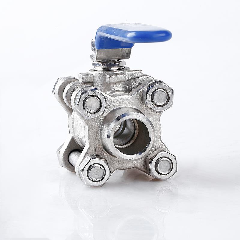 304不锈钢三片式焊接球阀手动对焊3pc球形阀门4分6分1寸dn15DN25