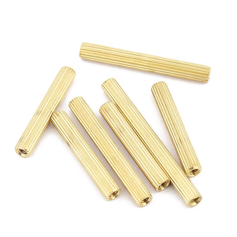 滚花铜双通螺柱/圆形隔离柱摄像机螺丝柱M2*x3x4x5x6x7x8x9x10x26