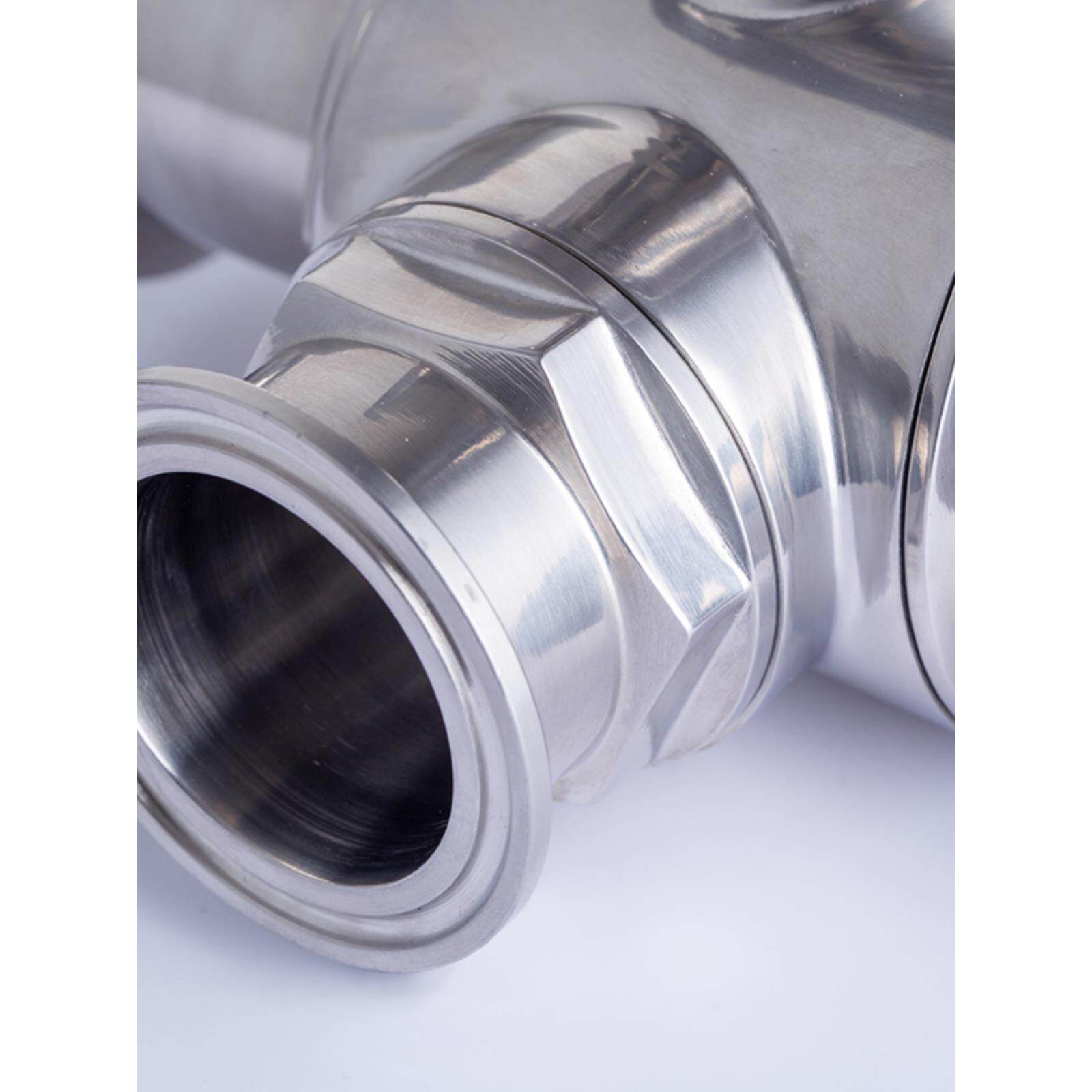 不锈钢三通球阀304卫生级316L快装卡箍式高平台带支架电气动阀门