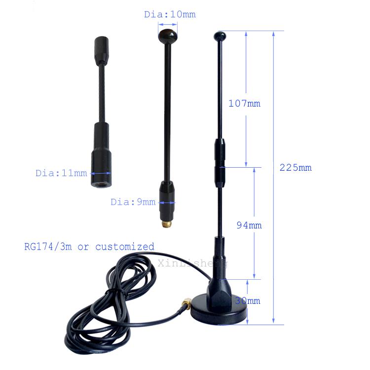 泵车遥控天线 地磅收发内置一体天线 大吸盘 BNC/Q9 MMCX433M SMA