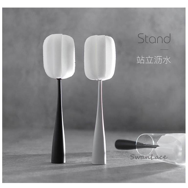 SwanLace好物 PP材质可站立彩色粗手柄软糯海绵长柄水瓶刷杯刷