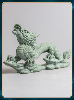 新国潮龙腾装饰中式桌面茶宠青摆件万里砂石假山家居造景创意鱼缸