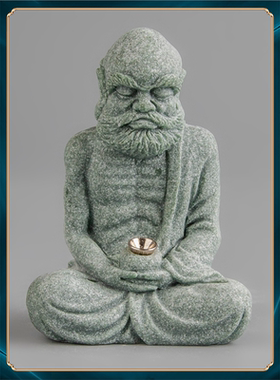 达摩新中式砂石高端香香摆件茶室小线插香座装饰青布置禅意