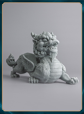 新中式家居鱼缸青母飞天假山貔貅造景招财茶宠砂石摆件桌面