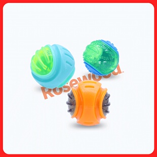 Rosewood英国乐事为宠物狗玩具耐咬解闷发声闪光球磨牙橡胶弹力球