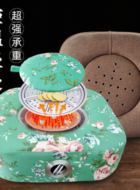 方形艾灸蒲团坐垫全身家用坐灸熏蒸仪多功能艾灸盒实木艾灸器具