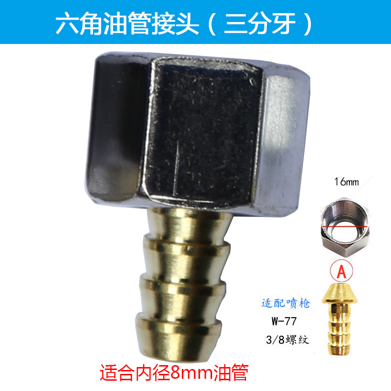 鼠尾油管接头 隔膜泵涂料桶喷漆枪油漆管进料头W71/101/77活接