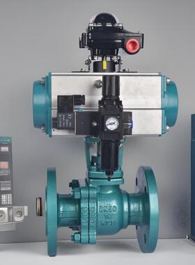 上海京蝶良精凯斯特阀门Q641F46-16C铸钢气动衬氟法兰球阀DN100