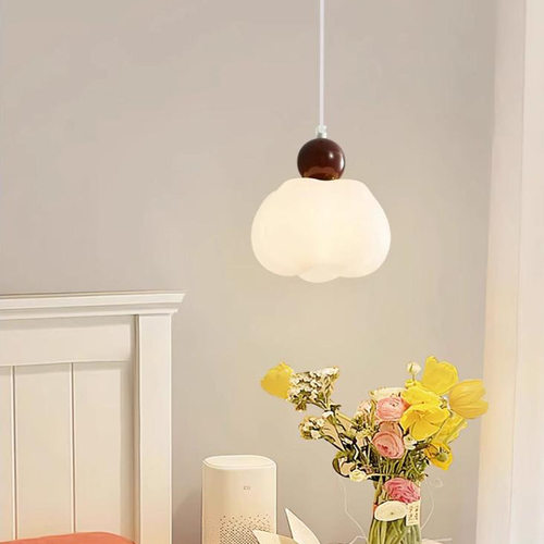 北欧奶油风棉花吊灯现代简约卧室床头吊灯网红创意餐厅灯吧台吊灯