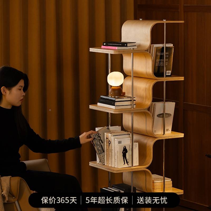 墙序架书致居|实木简易书书架架落地置家物33697客厅角家角拐书