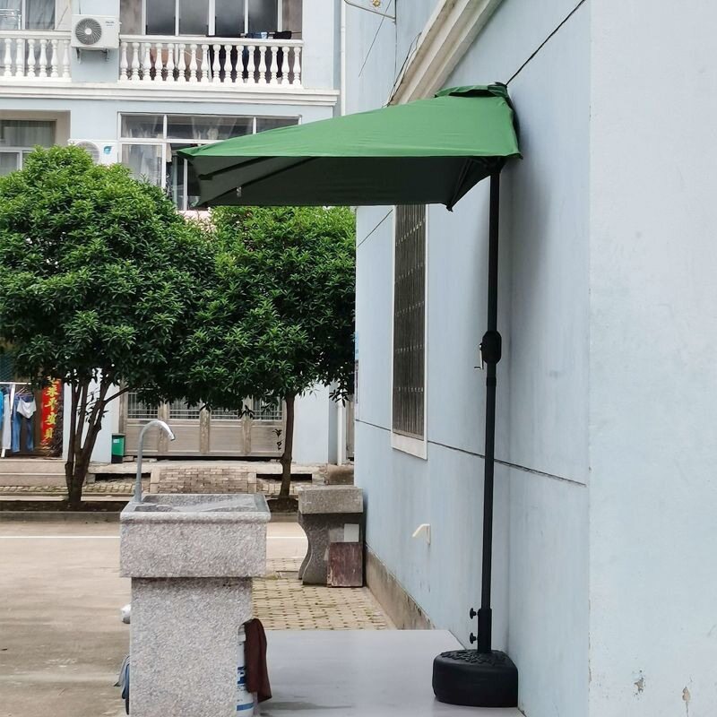 户外靠墙可升降半边伞遮阳伞庭院伞花园防雨防水太阳伞防晒