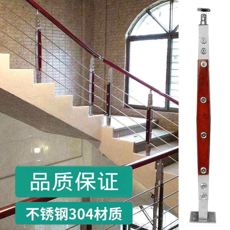 冠柏不锈钢楼梯立柱穿管楼梯扶手别墅商场护栏工程立柱