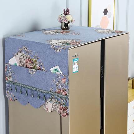冰箱防尘罩家用双开门欧风顶套防水防油冰箱盖布单冰箱盖巾遮盖帘